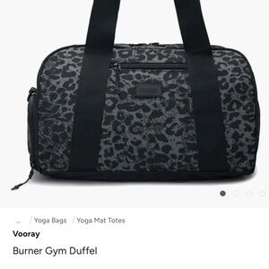 Vooray Burner Gym Duffel - Midnight Jaguar (cheetah print looking)